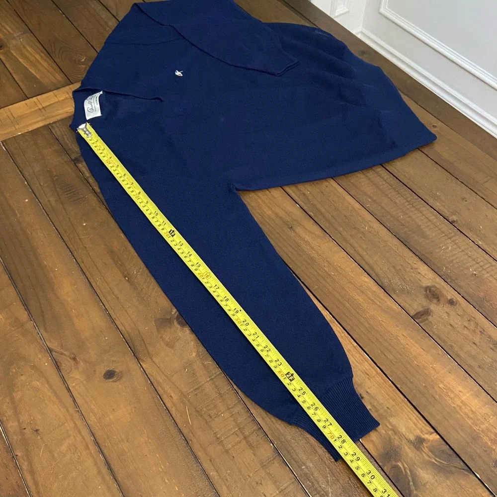 Arnold Palmer Renown Vintage V-Neck Sweater Navy Blue Umbrella Logo Mens M